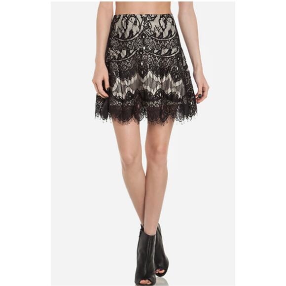 Anthropologie Dresses & Skirts - BB Dakota Theadora Black Lace Mini Skirt